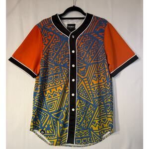 Freshhoods Geometric Baseball Jersey Shirt Mens XL Streetwear Festival